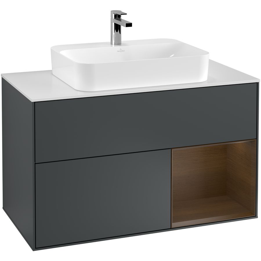 Wastafelonderkast Finion 1000x603x501mm Mid.Blue Matt Lacquer F371GNHG