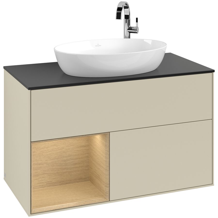 Wastafelonderkast Finion 1000x603x501mm S.Grey Matt Lacquer F892PCHJ