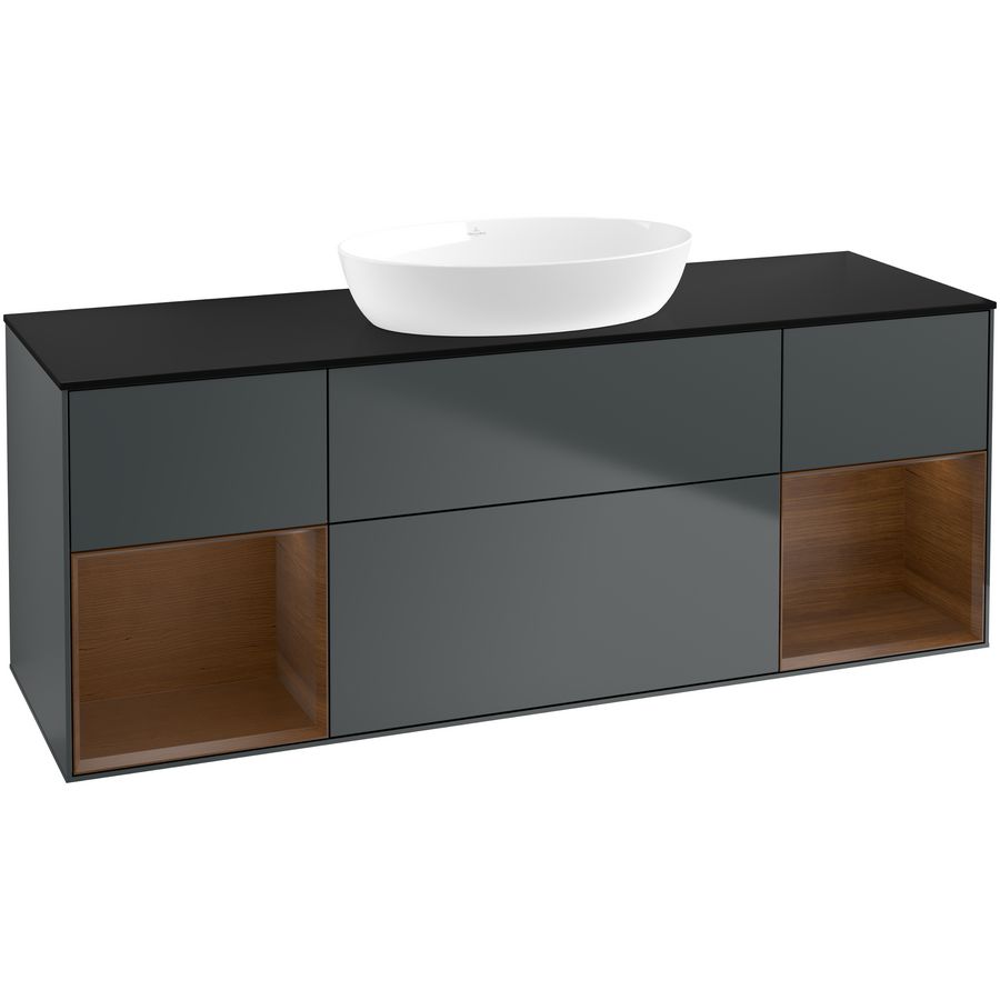 Wastafelonderkast Finion 1600x603x501mm Mid.Blue Matt Lacquer FD02GNHG
