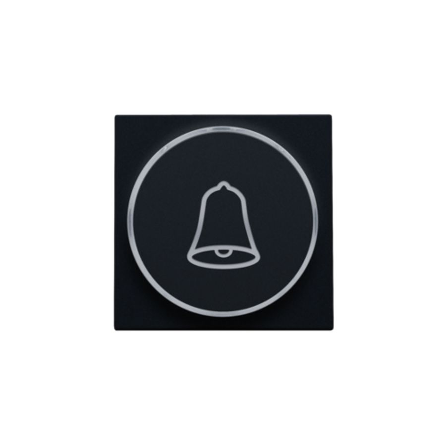 Afwerkingsset doorschijnende ring/belsymbool 6A black coated