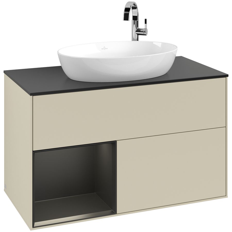 Wastafelonderkast Finion 1000x603x501mm S.Grey Matt Lacquer F892PDHJ