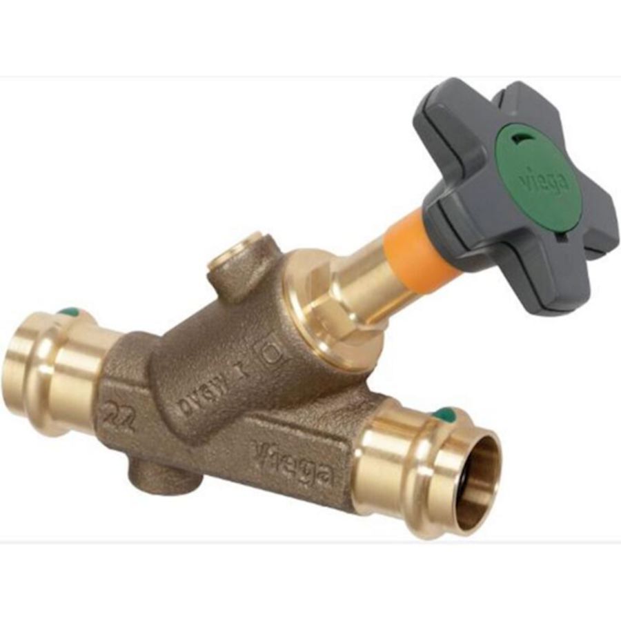 Schuine klepafsluiter EASYTOP brons persaansluiting 54mm