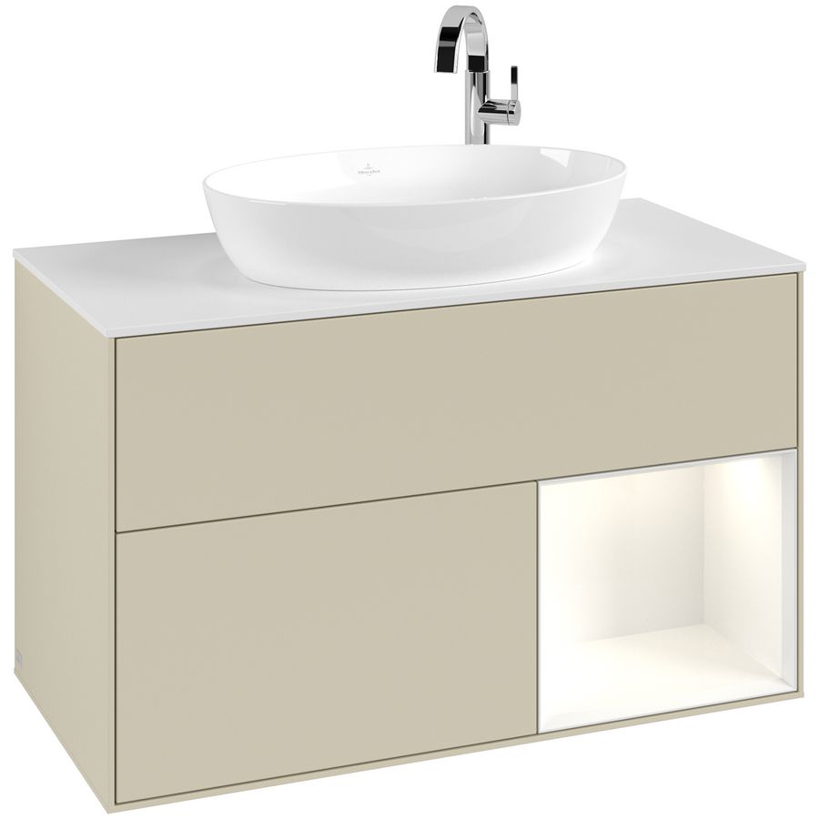 Wastafelonderkast Finion 1000x603x501mm S.Grey Matt Lacquer F901GFHJ