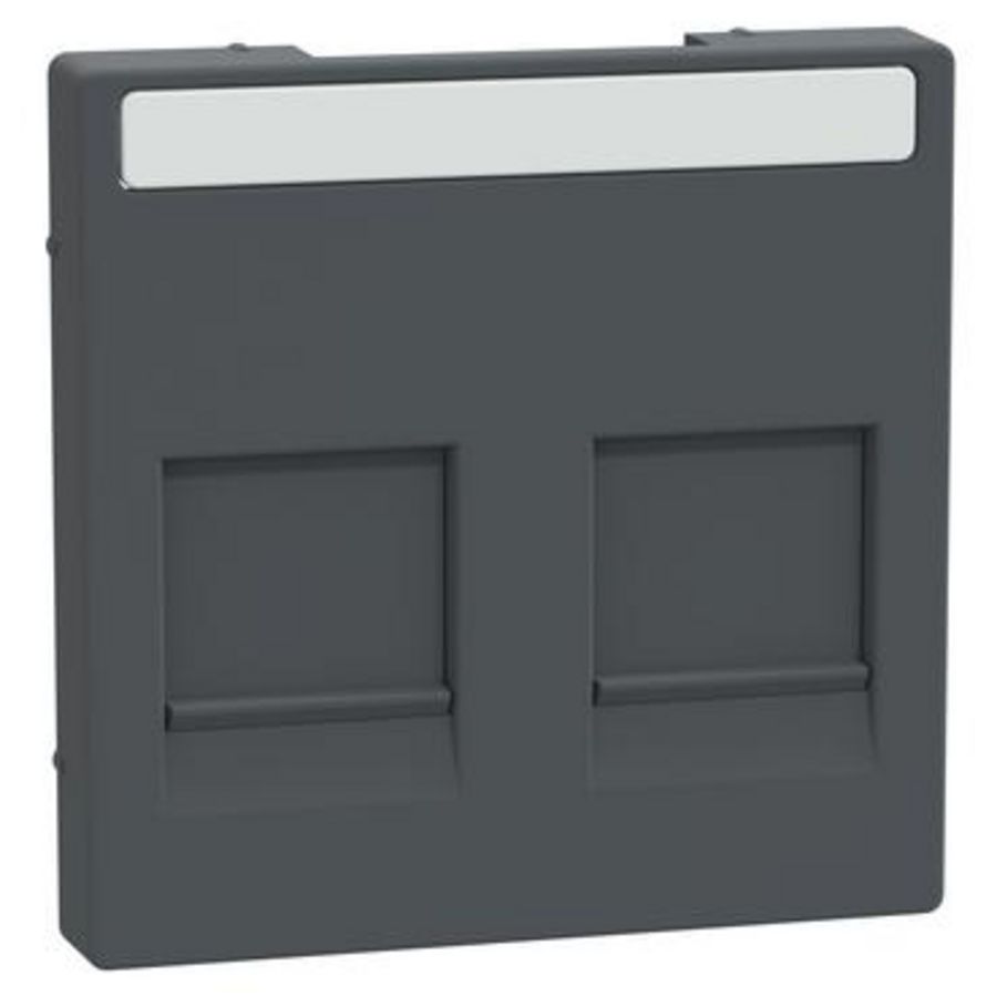 Systeem M-Centraalplaat RJ45-2-voudig-Venster-Stofschuif-mat