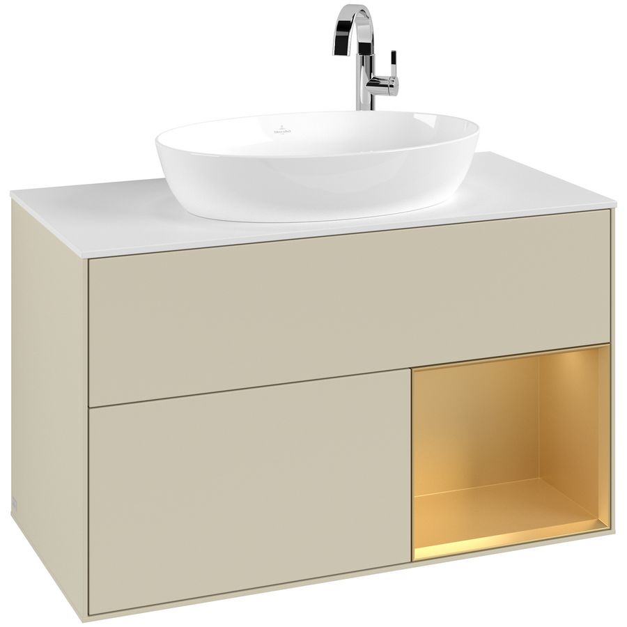 Wastafelonderkast Finion 1000x603x501mm S.Grey Matt Lacquer F901HFHJ