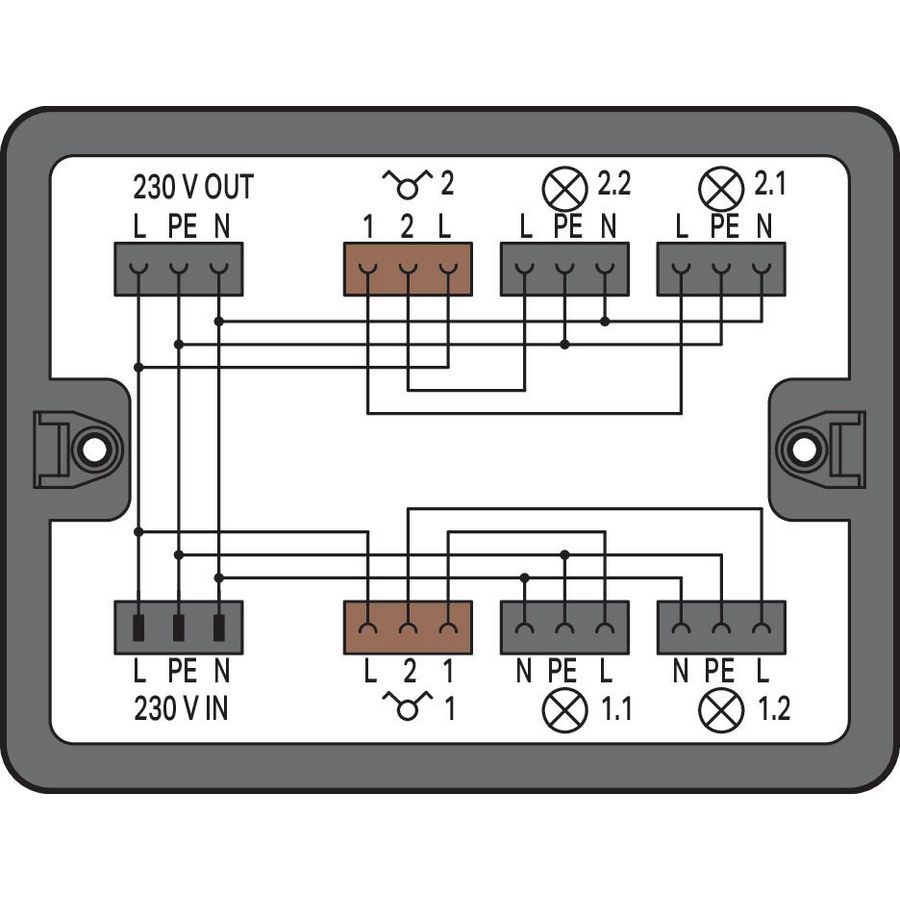 Verdeeldoos Serieschakeling 1 ingang 899-631/386-000