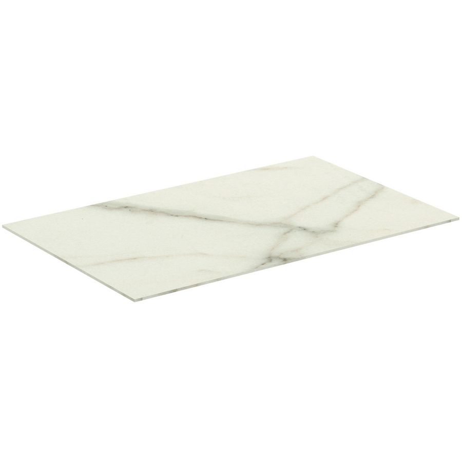 Conca keramisch afdekblad 800x505x6mm zonder uitsnijding white marble