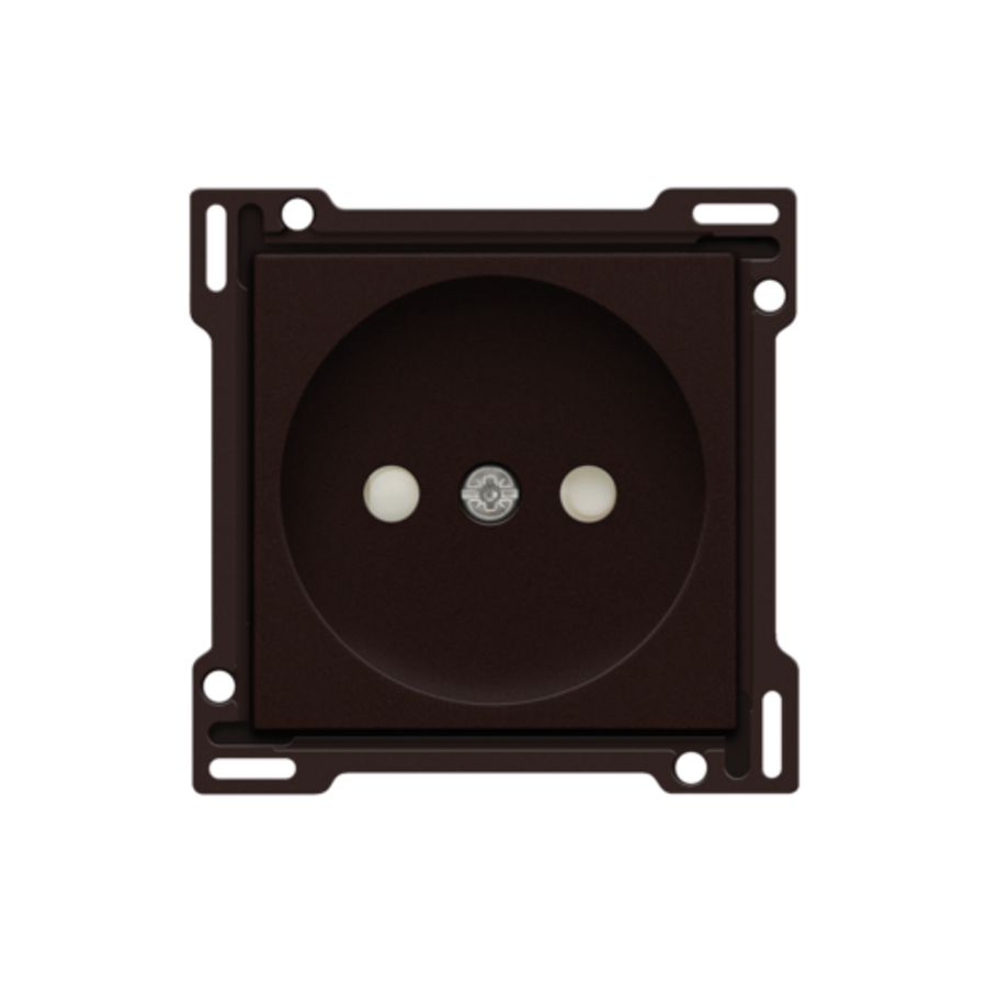 Afwerkingsset stopcontact z. aarding met besch.afsl. D.brown