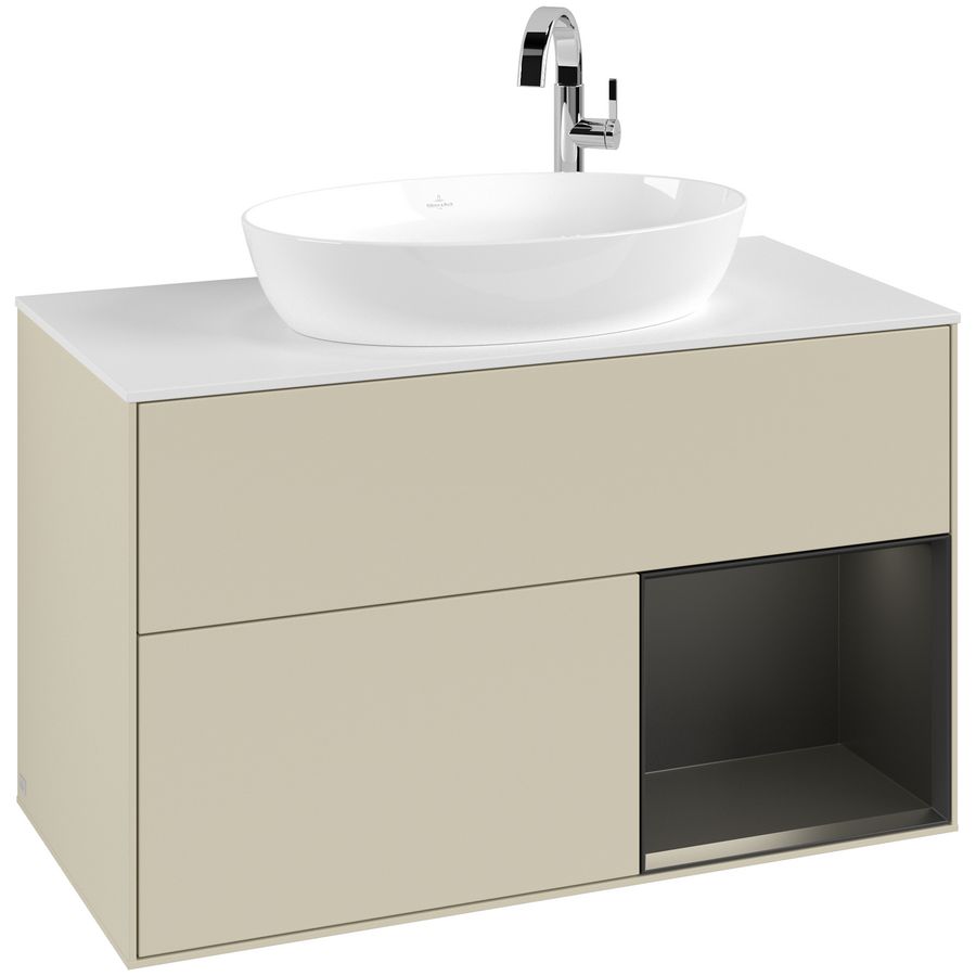 Wastafelonderkast Finion 1000x603x501mm S.Grey Matt Lacquer F901PDHJ