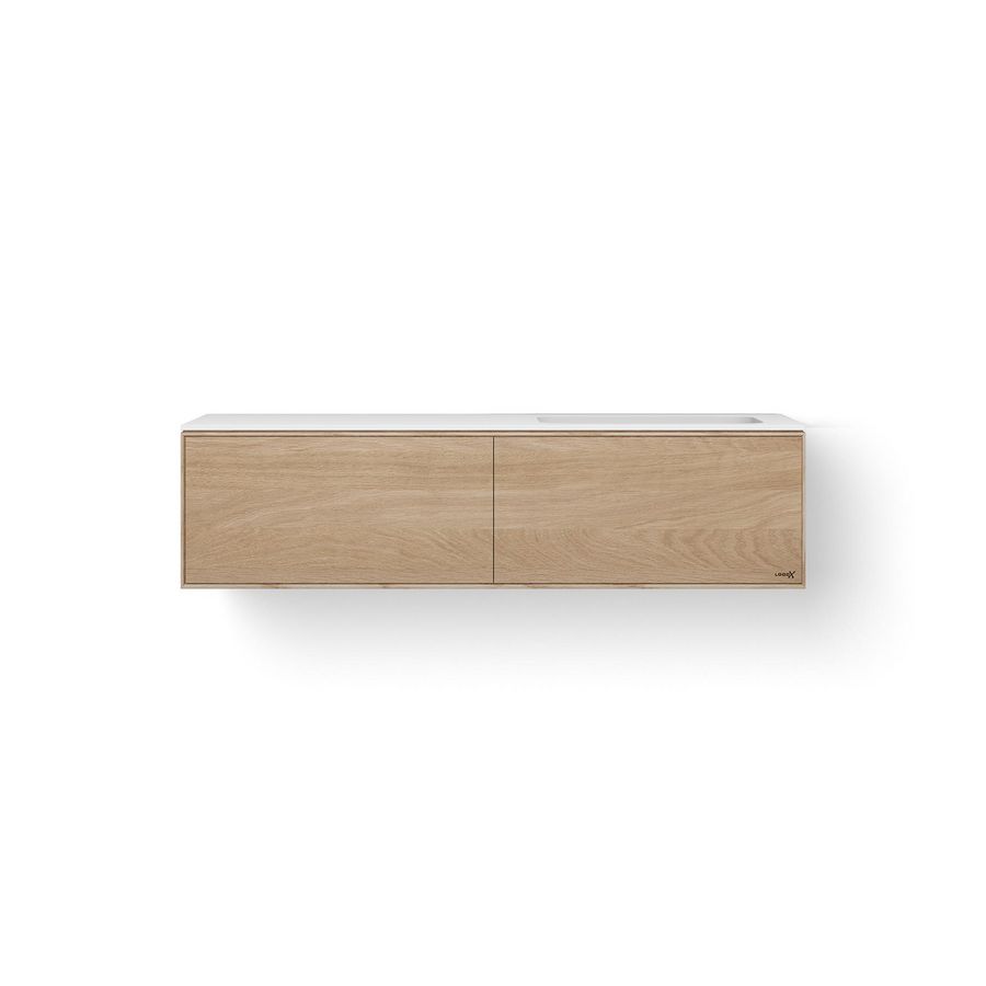 Solid Facet 140cm bovenbl wasbak 500mm re meube+2 las oud gr