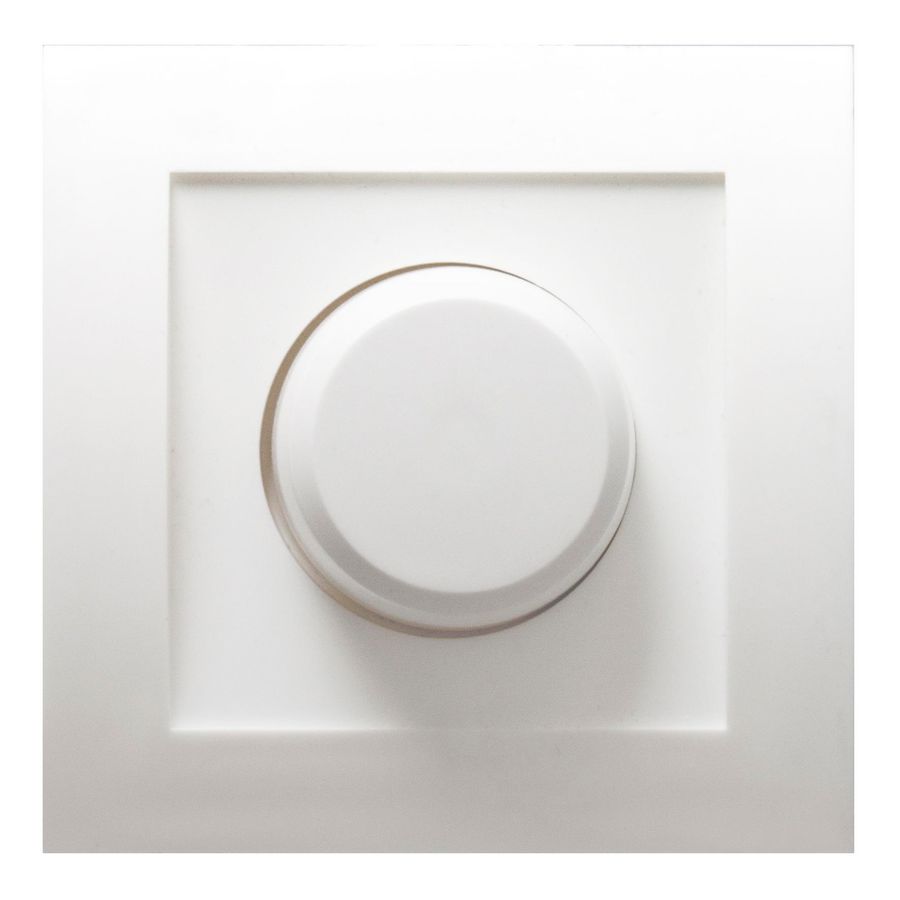 Inbouwdimmer afdekplaat met draaiknop 85x84mm wit