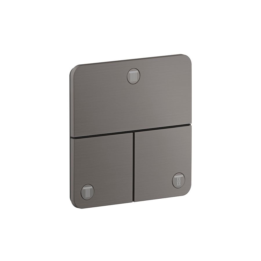 Stopkraan afbouwdeel 3F SoftSquare Brushed Black Chrome ShowerSelect ID