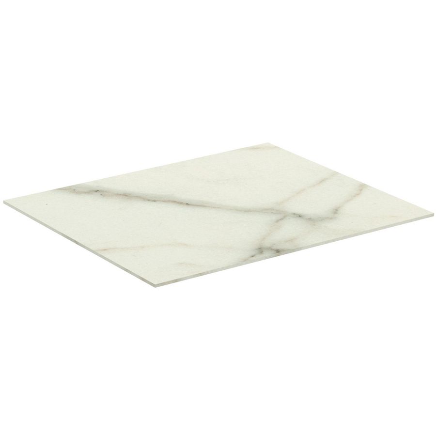 Conca keramisch afdekblad 600x505x6mm zonder uitsnijding white marble