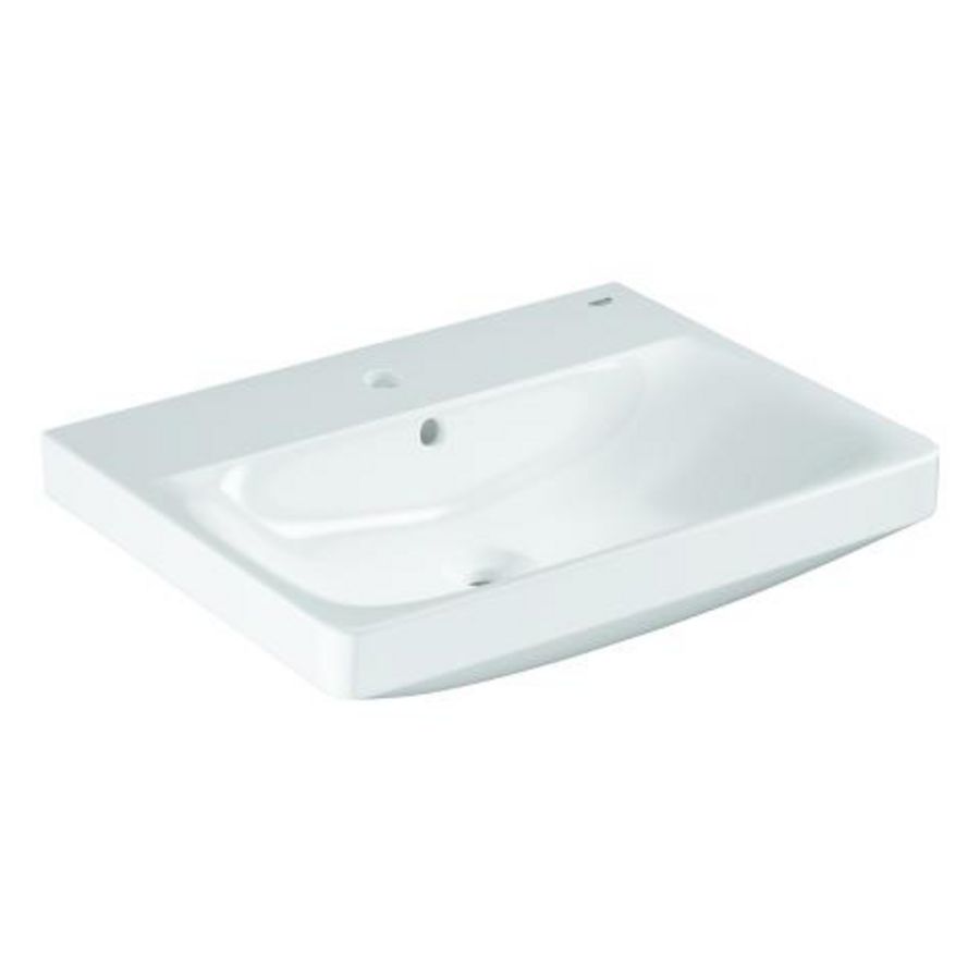 Euro Ceramic wastafel 60cm met kraagat + overloop