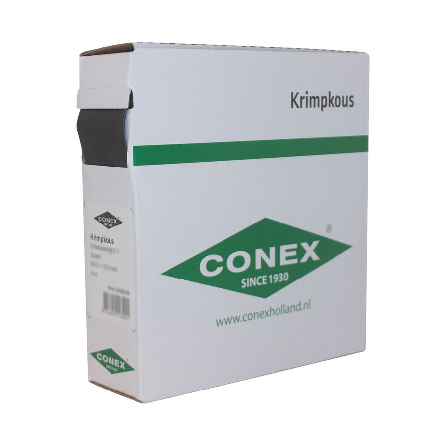 Krimkous 25,4mm naar 12,7mm zwart rol 4mtr.