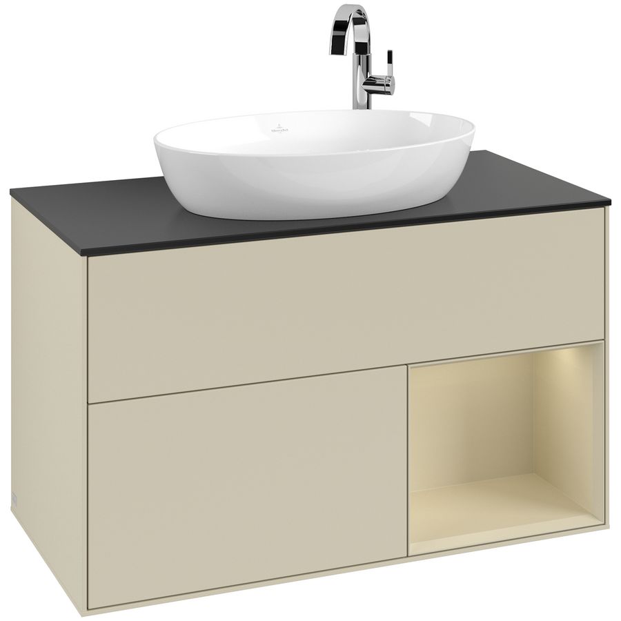 Wastafelonderkast Finion 1000x603x501mm S.Grey Matt Lacquer F902HJHJ