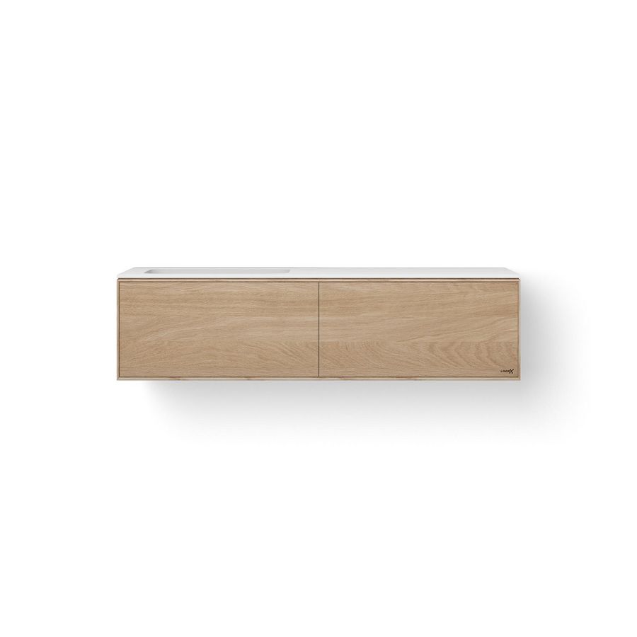 Solid Facet 140cm bovenbl wasbak 500mm li meube+2 las oud gr