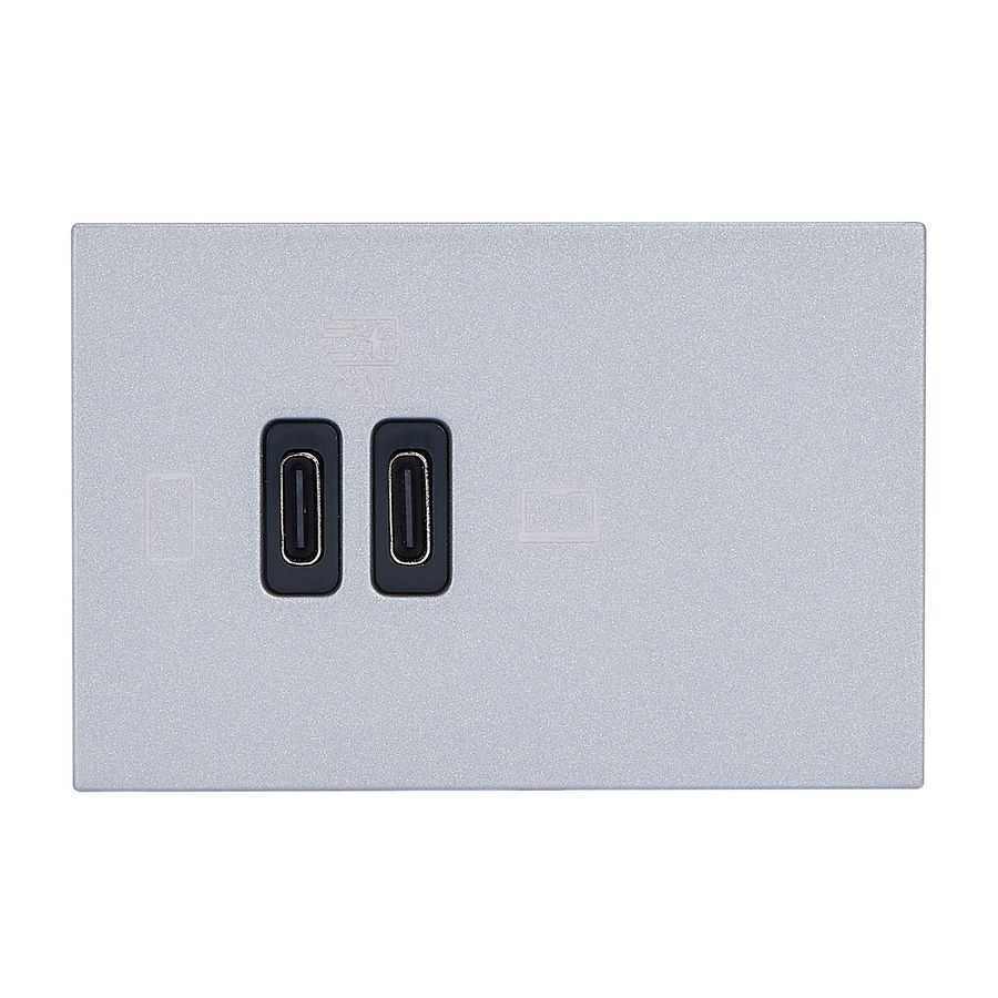 USB Powlader 2 modulen C + C 63W ALU Mosaic