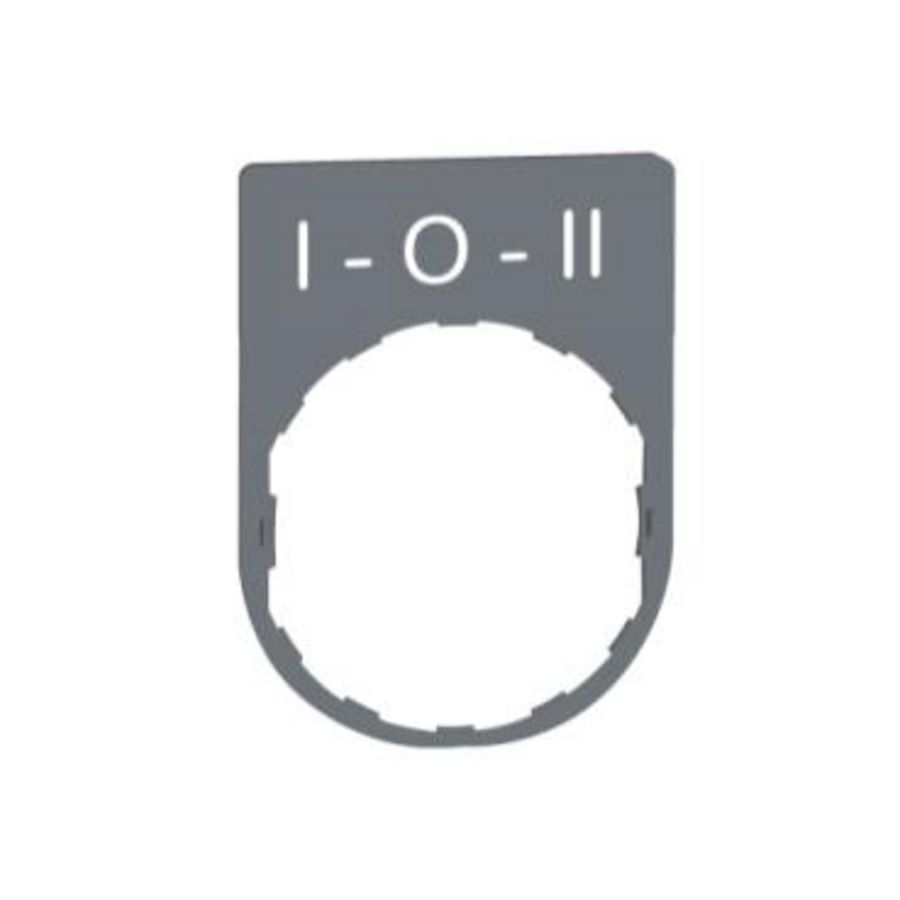 legend plate with i-o-ii marking color plated grey VVE=10