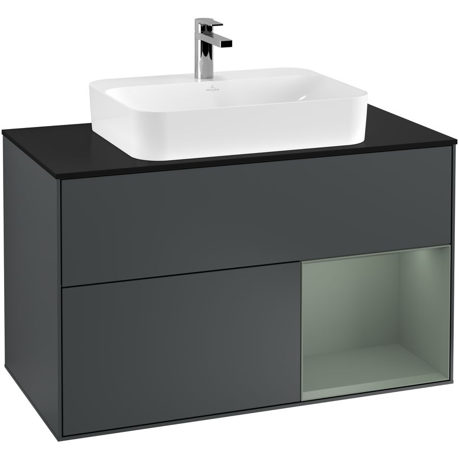 Wastafelonderkast Finion 1000x603x501mm Mid.Blue Matt Lacquer F372GMHG
