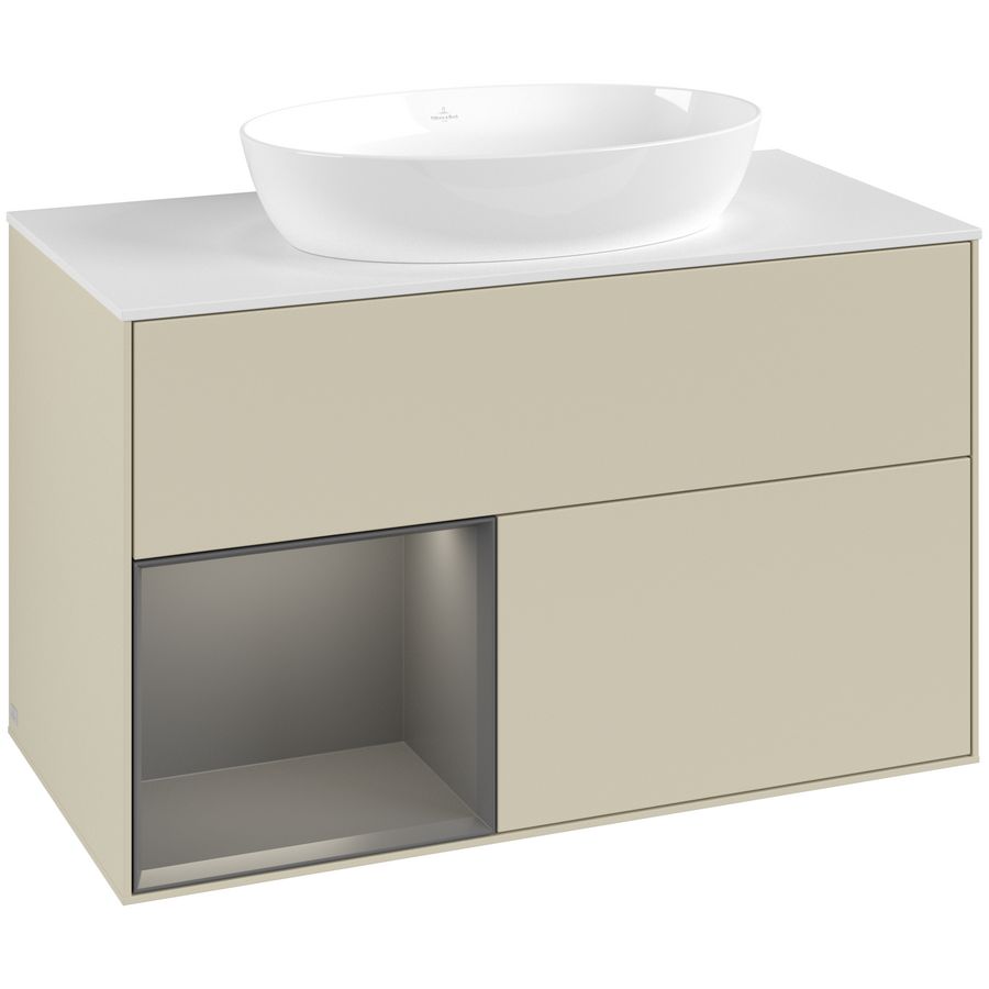 Wastafelonderkast Finion 1000x603x501mm S.Grey Matt Lacquer FA11GKHJ