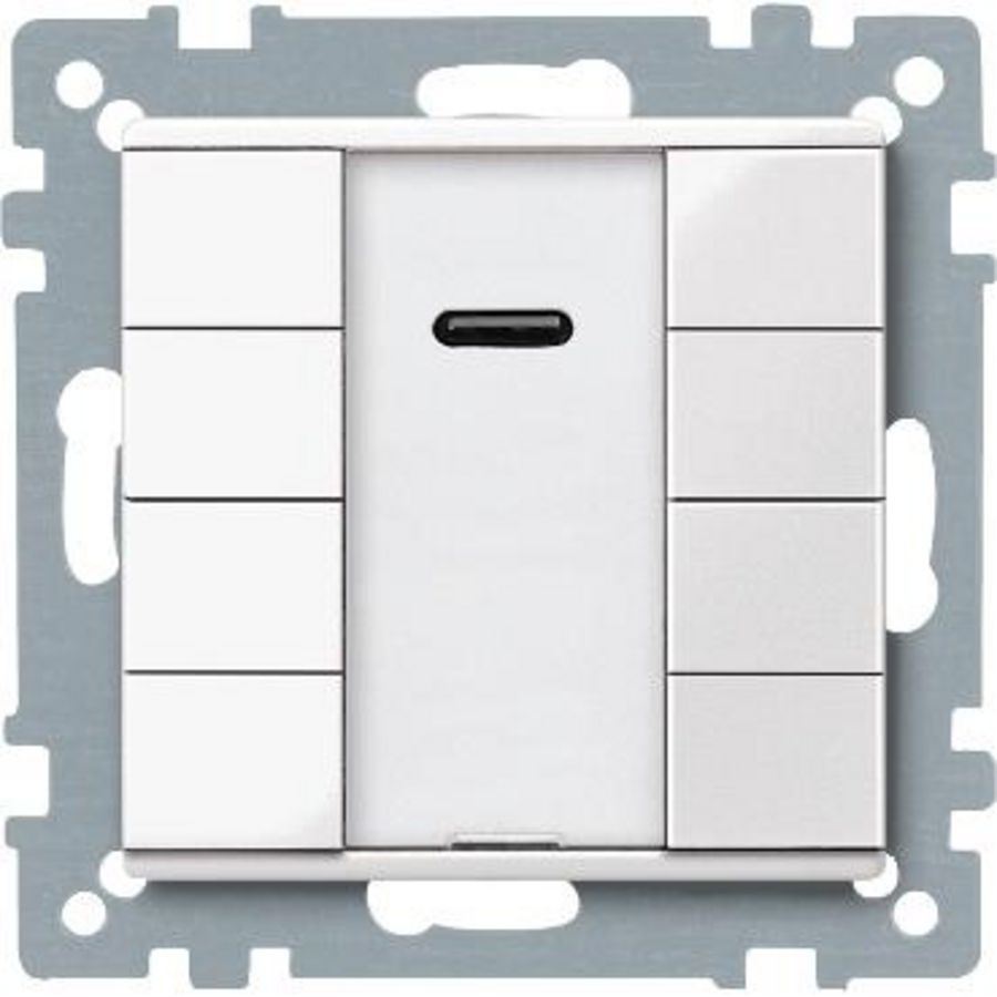 Impulsdrukker 4-voudig plus IR-ontvanger Wit Systeem M KNX
