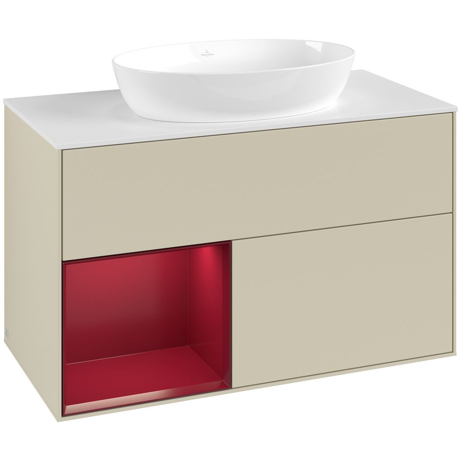 Wastafelonderkast Finion 1000x603x501mm S.Grey Matt Lacquer FA11HBHJ