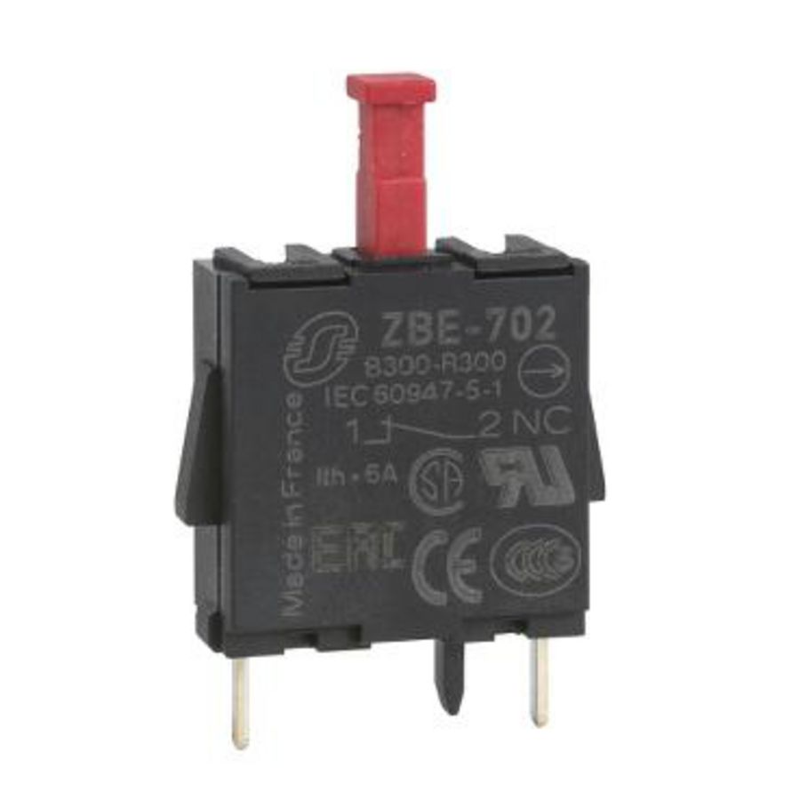 Contactelement kop 22mm 1 NC Zilverlegering pinne VVE=10