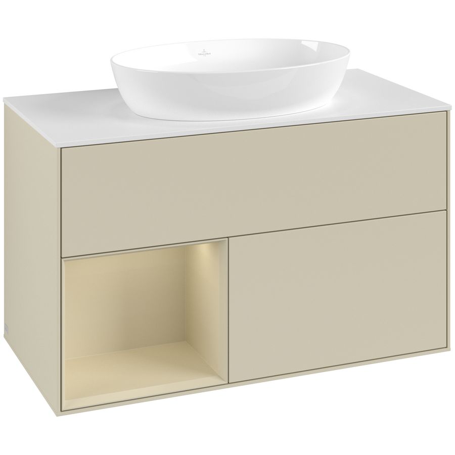 Wastafelonderkast Finion 1000x603x501mm S.Grey Matt Lacquer FA11HJHJ