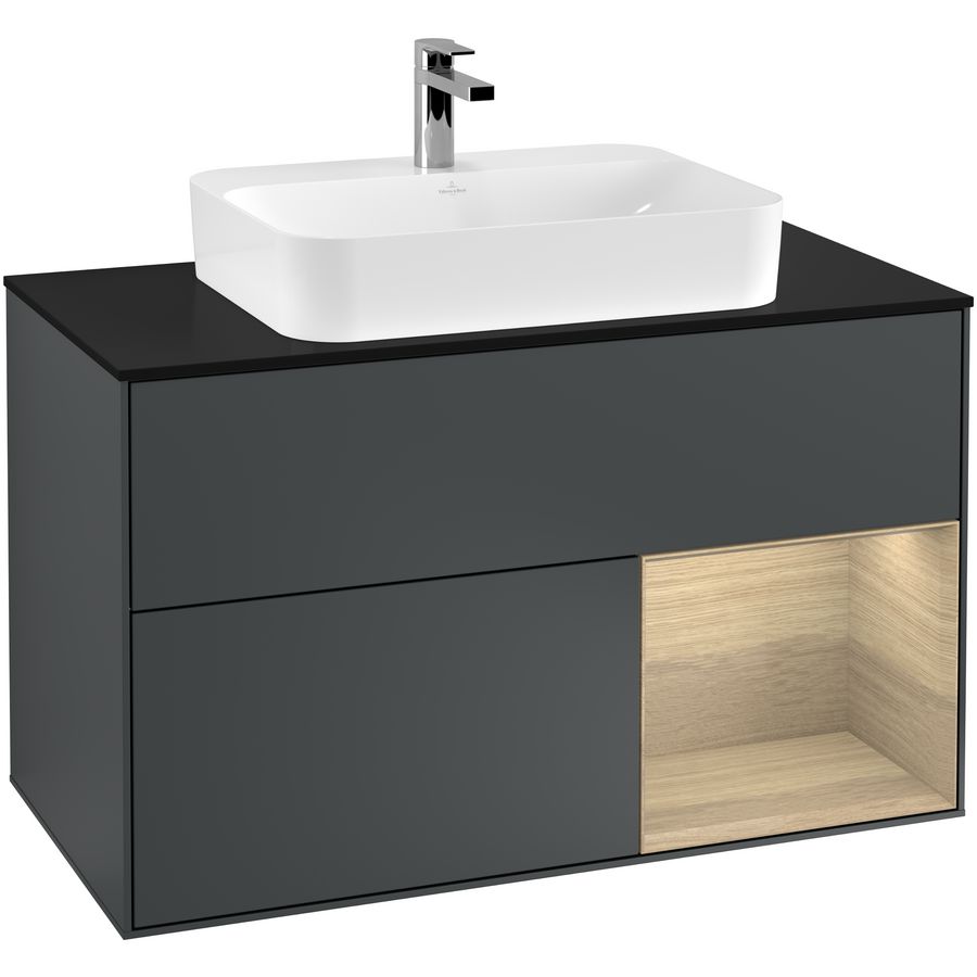 Wastafelonderkast Finion 1000x603x501mm Mid.Blue Matt Lacquer F372PCHG