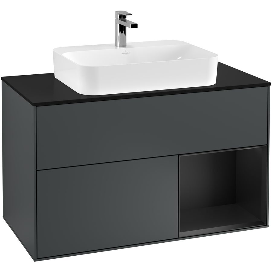 Wastafelonderkast Finion 1000x603x501mm Mid.Blue Matt Lacquer F372PDHG
