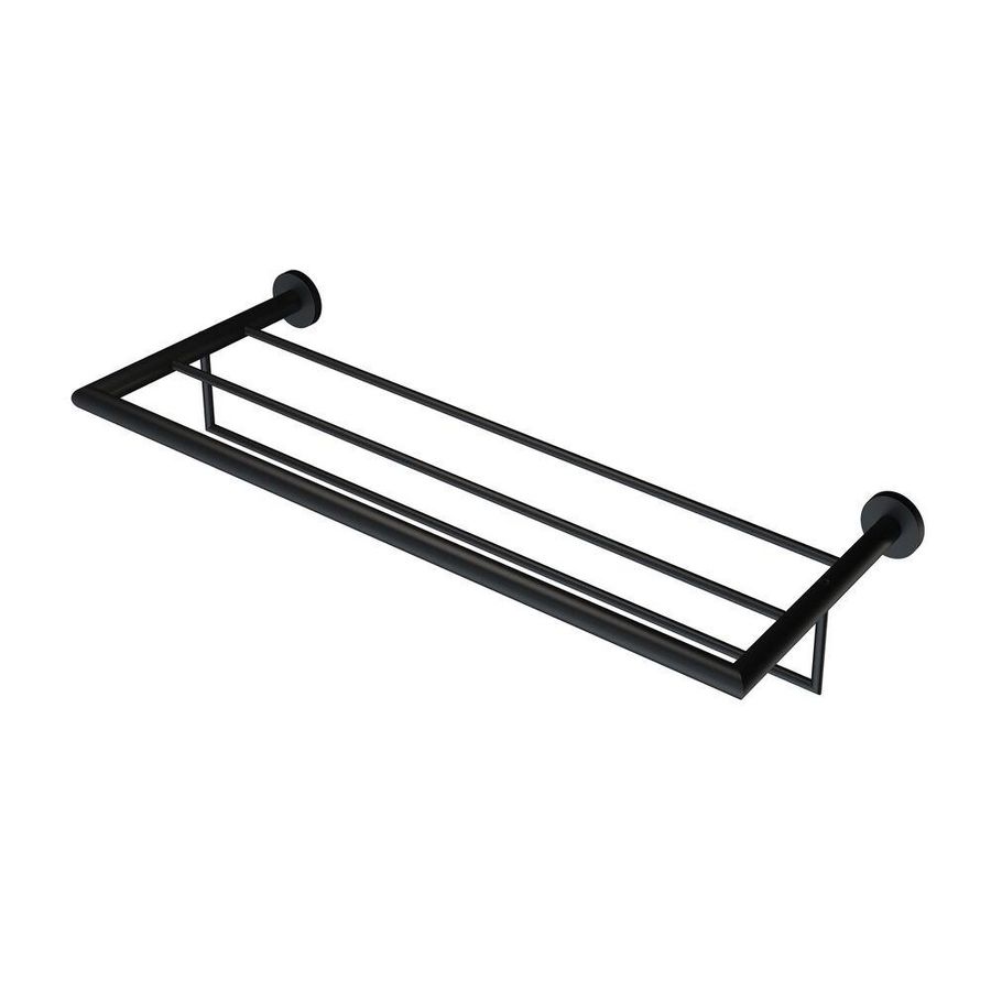 Handdoekplateau 600mm zwart met handdoekrek NEMOX BLACK