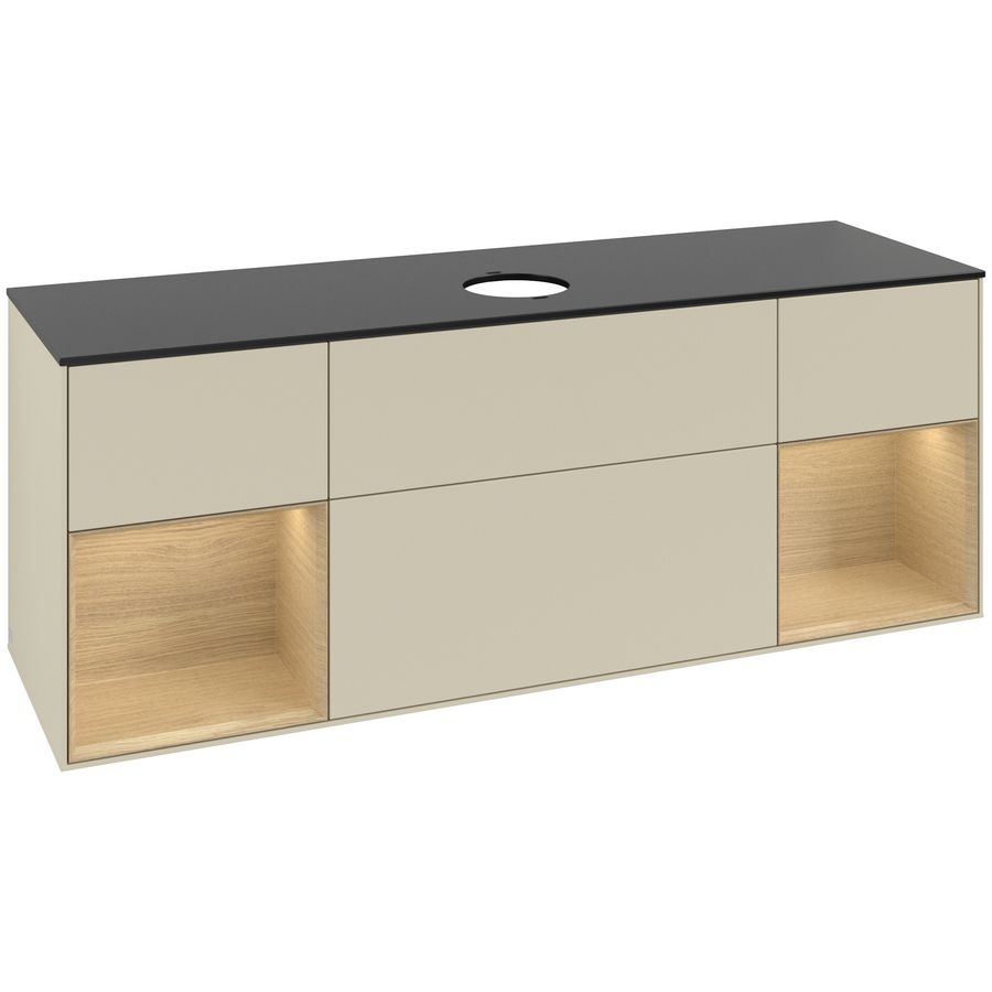 Wastafelonderkast Finion 1600x603x501mm S.Grey Matt Lacquer FD02PCHJ
