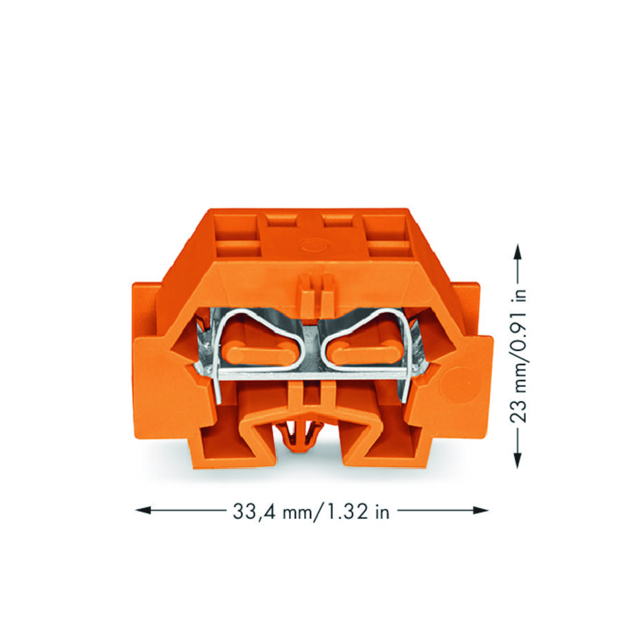 4-draads klem z. knop met klikvoetje oranje 262-346 VVE=50