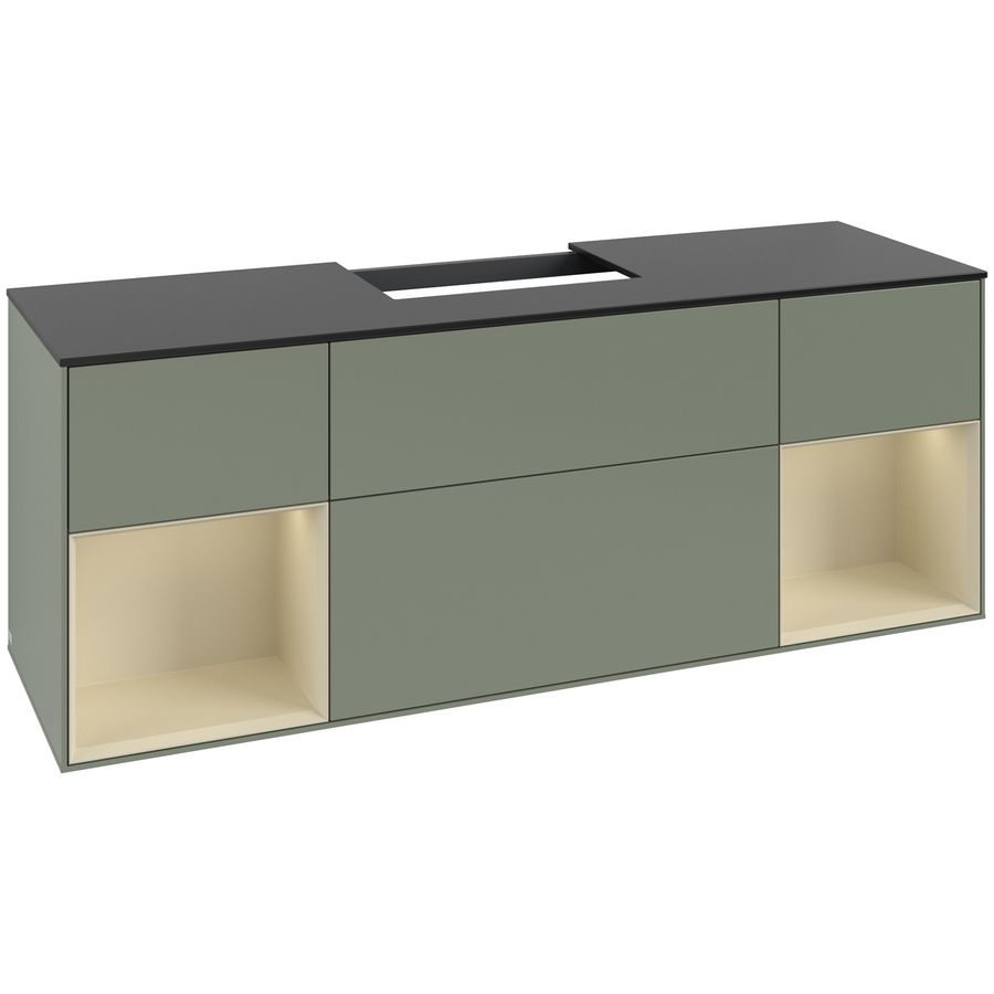 Wastafelonderkast Finion 1600x603x501mm Olive Matt Lacquer F212HJGM