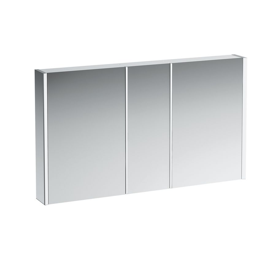 Toiletkast 1300x150mm led 3x2-zijdige spiegeldeur zijk. wit