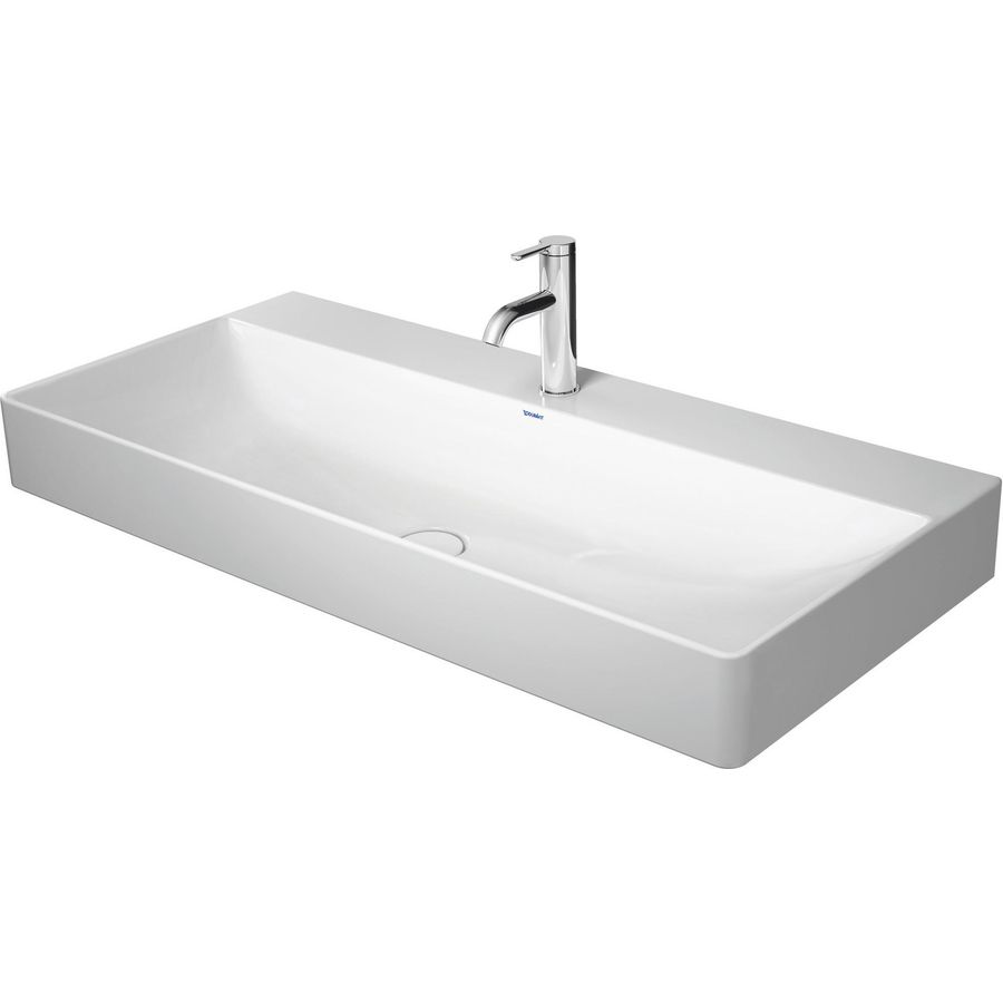 DURASQUARE #235310 wastafel 1000mm wit met kraangat geslepen onderzijde