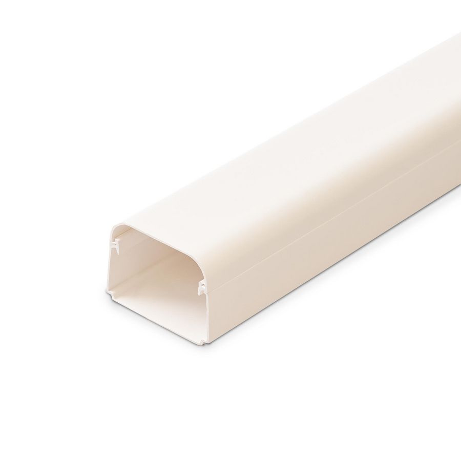 Lengte a 2mtr. leidinggoot met folie 65x50mm wit PVC RAL9010