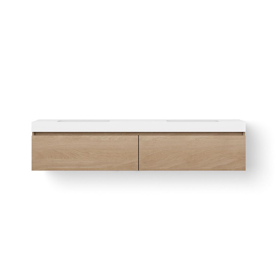 Solid Drawer 200cm bovenbl 2 wasbak 500mm meube+2 las oud gr