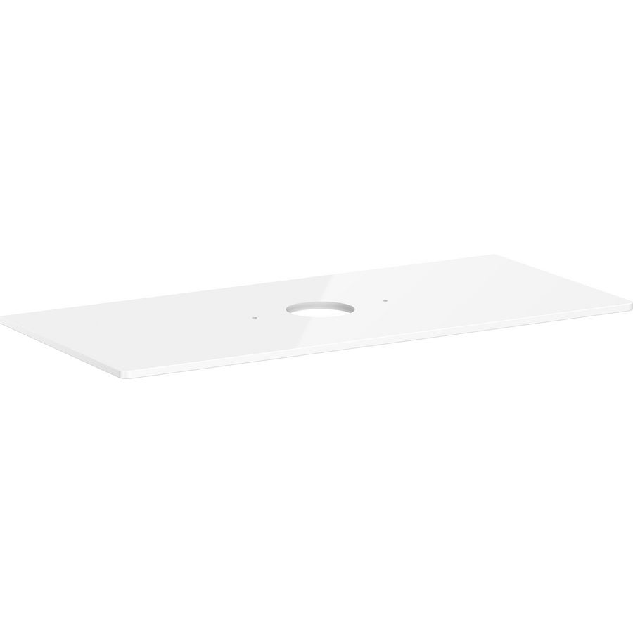 Console / wastafelblad 1180x550mm  High Gloss White met middenuitsparing tbv waskom zonder kraangat Xelu Q