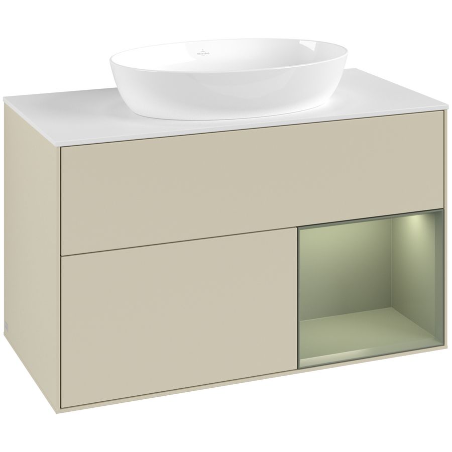 Wastafelonderkast Finion 1000x603x501mm S.Grey Matt Lacquer FA21GMHJ