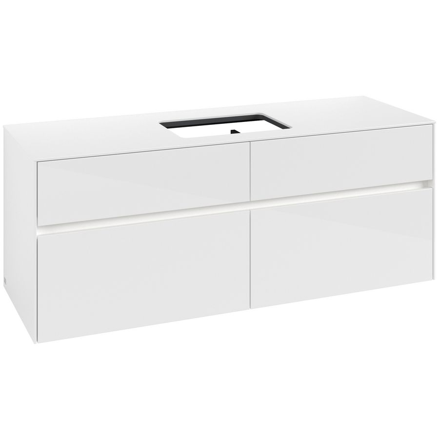 Wastafelonderkast Collaro 1400x548x500mm Glossy White C116B0DH