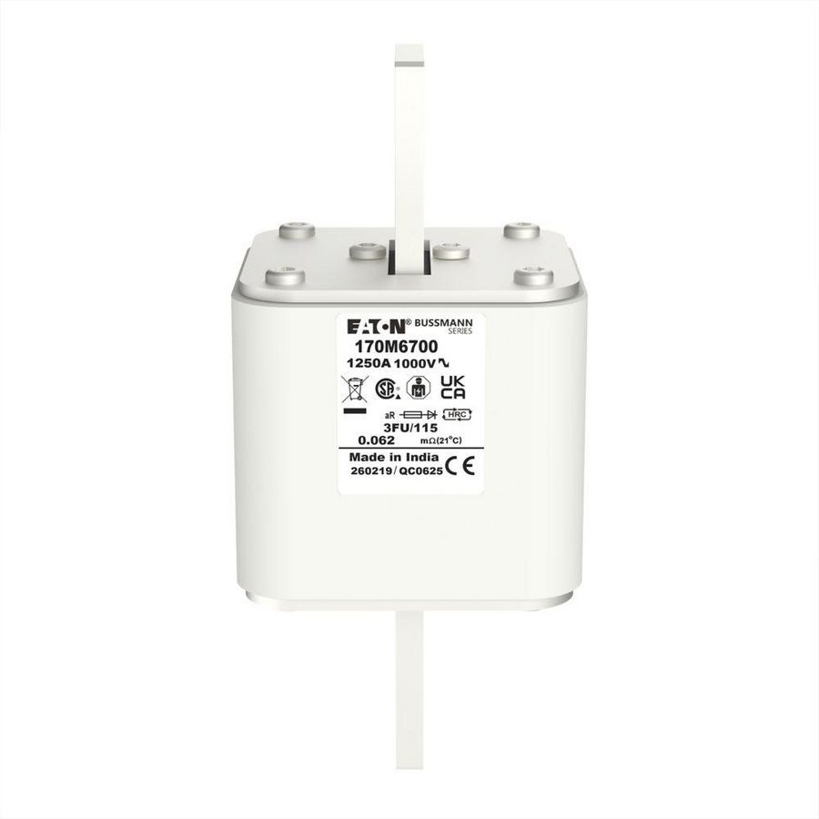 Zekering hoge snelheid 1250A AC 1000V 100kA size 3 76x92x