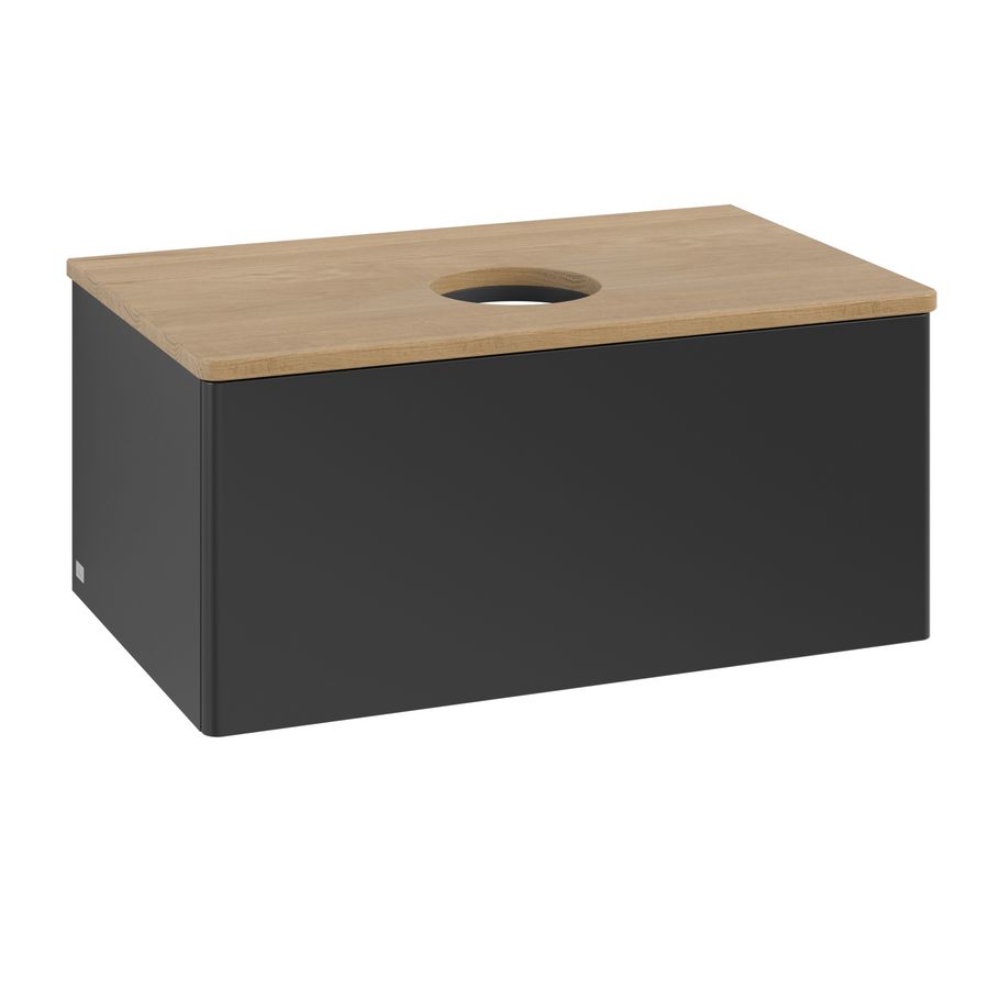 Wastafelonderkast Antao 800x360x500mm Black Matt Lacquer K30011PD