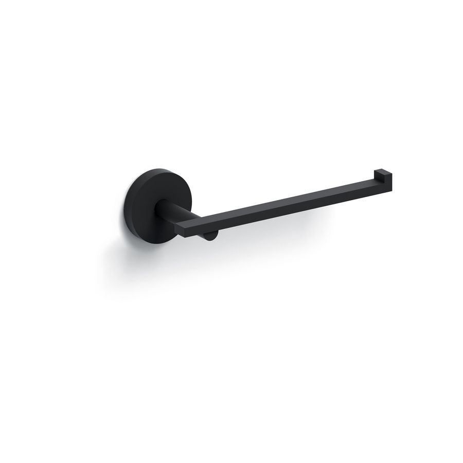 Flat closetrolhouder mat zwart zonder klep