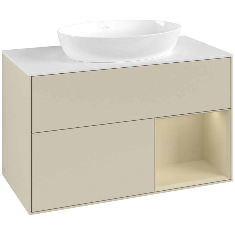 Wastafelonderkast Finion 1000x603x501mm S.Grey Matt Lacquer FA21HJHJ
