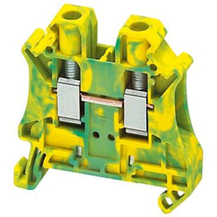 Aardingsklemmenblok 6mm² Enkel Schroef Groen/geel VVE=50