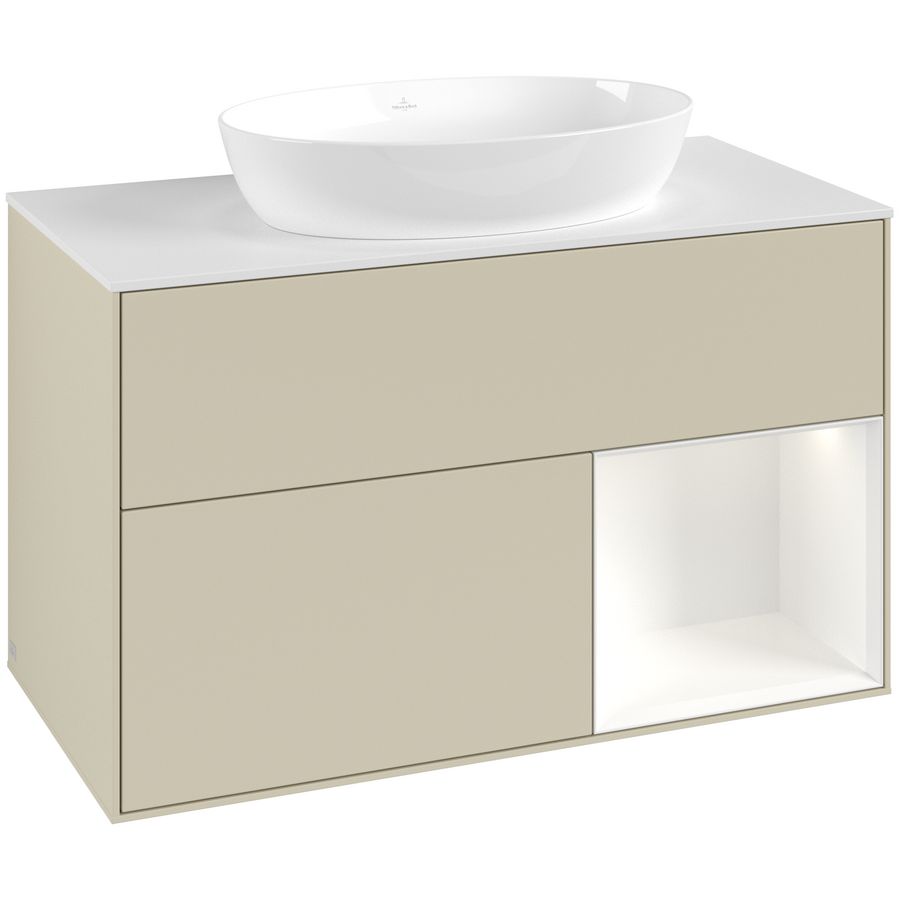 Wastafelonderkast Finion 1000x603x501mm S.Grey Matt Lacquer FA21MTHJ