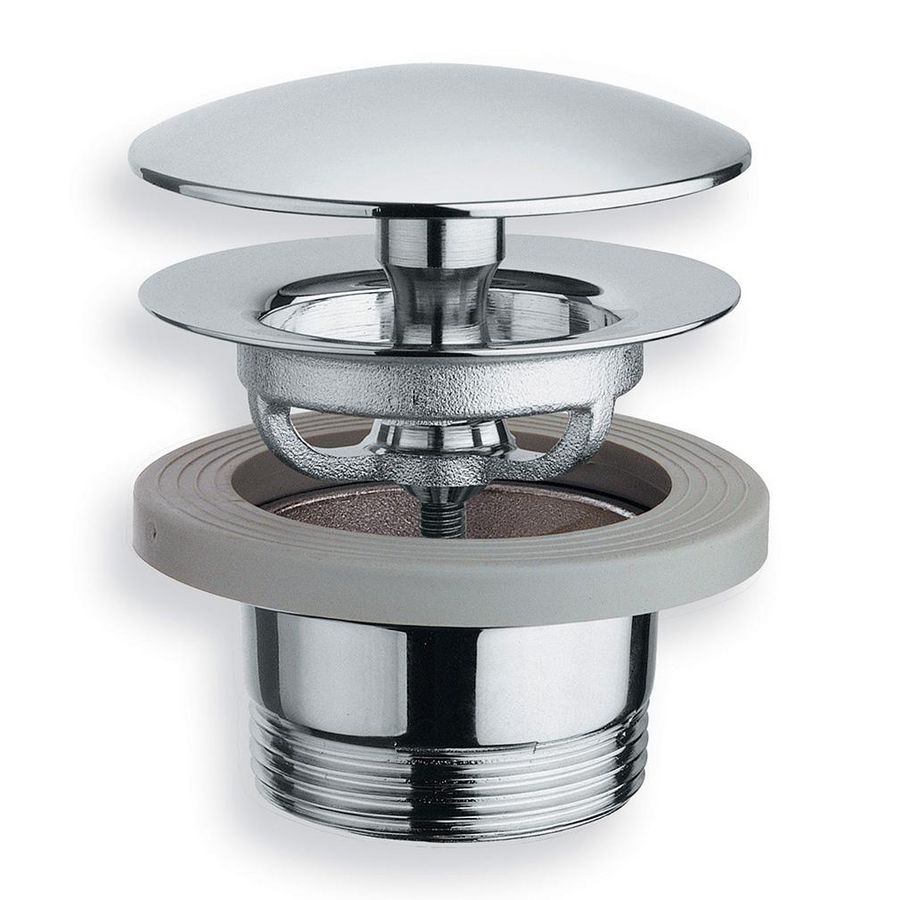 Wastafelafvoerplug chroom UD526 1.1/2" univ. ø72mm / 5-55mm vast (niet afsluitbaar)