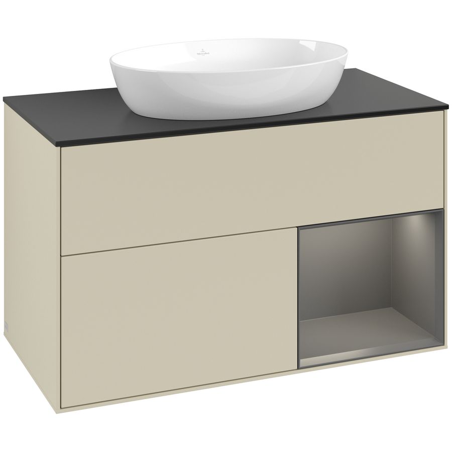 Wastafelonderkast Finion 1000x603x501mm S.Grey Matt Lacquer FA22GKHJ